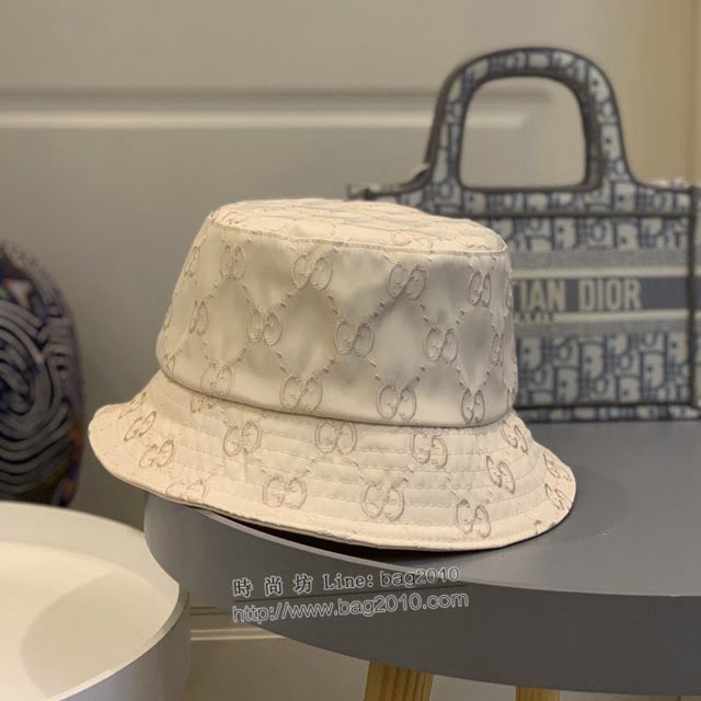 Gucci男女同款帽子 古馳刺繡GG小帽沿漁夫帽遮陽帽  mm1684